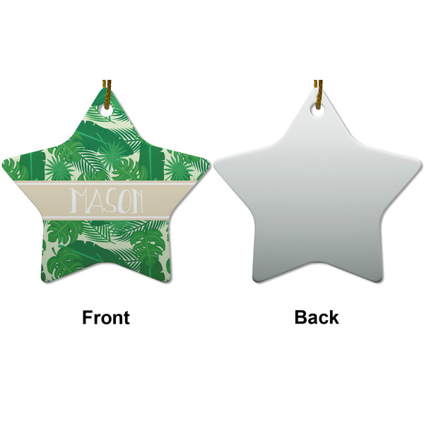 Tropical Leaves #2 Ceramic Flat Ornament - Star Front & Back (APPROVAL)