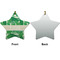 Tropical Leaves #2 Ceramic Flat Ornament - Star Front & Back (APPROVAL)