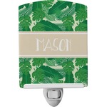 Tropical Leaves #2 Ceramic Night Light w/ Name or Text