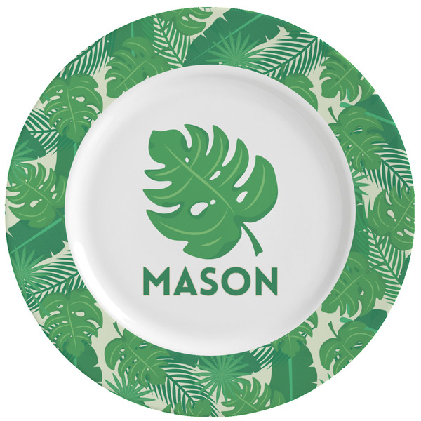 Custom Tropical Leaves #2 Ceramic Dinner Plates (Set of 4) (Personalized)