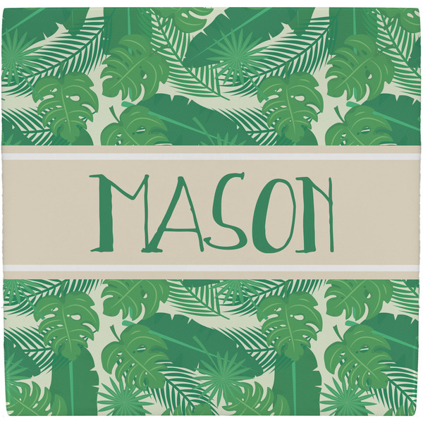Custom Tropical Leaves #2 Ceramic Tile Hot Pad w/ Name or Text