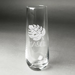 Tropical Leaves #2 Champagne Flute - Stemless Engraved (Personalized)