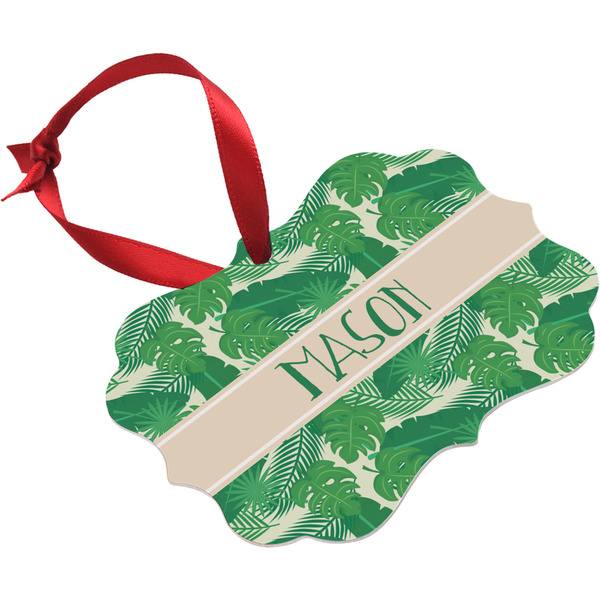 Tropical Leaves 2 Christmas Ornament (Angle View)