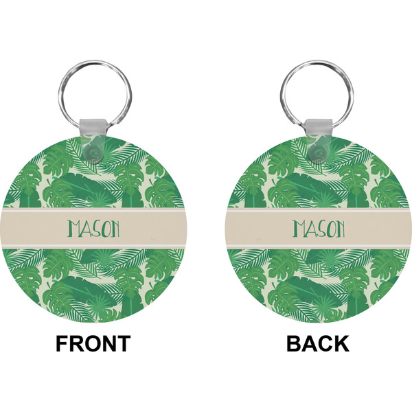Tropical Leaves 2 Circle Keychain (Front + Back)