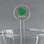 Tropical Leaves #2 5.5" Round Plastic Stir Sticks - Clear (Personalized)