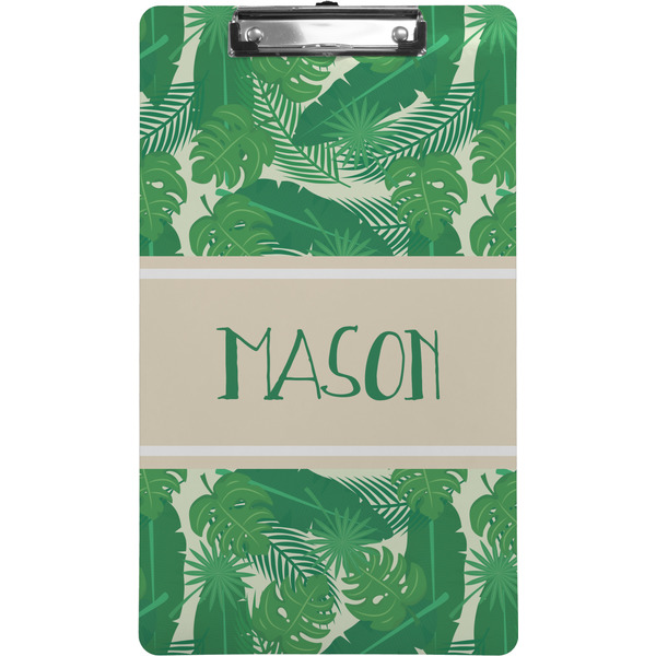 Custom Tropical Leaves #2 Clipboard (Legal Size) w/ Name or Text