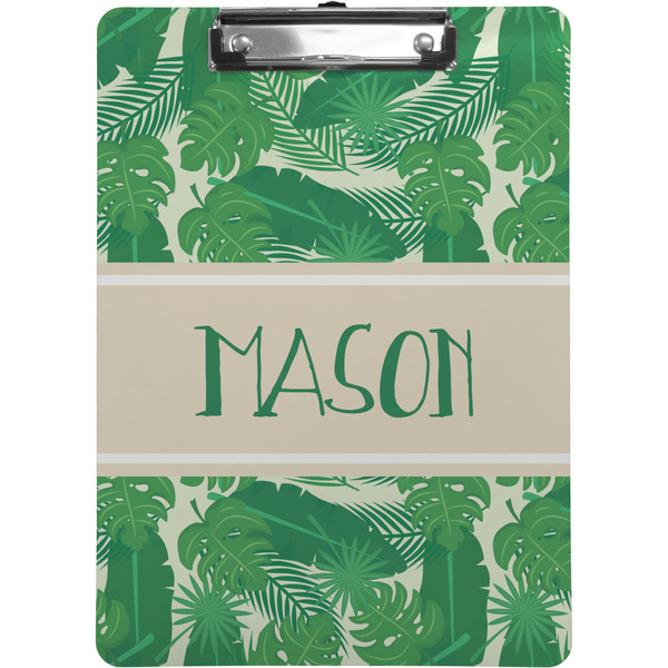 Custom Tropical Leaves #2 Clipboard (Letter Size) w/ Name or Text