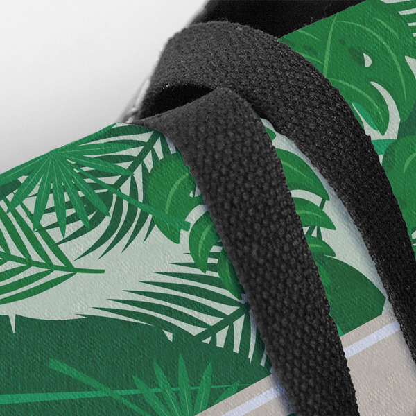 Tropical Leaves #2 Closeup of Tote w/Black Handles