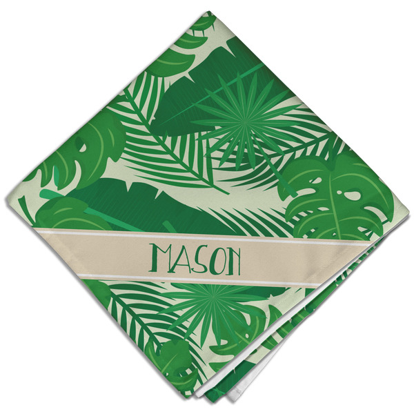 Custom Tropical Leaves #2 Cloth Dinner Napkin - Single w/ Name or Text