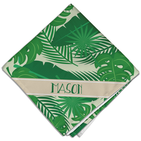 Tropical Leaves 2 Cloth Napkins - Personalized Dinner (Folded Four Corners)
