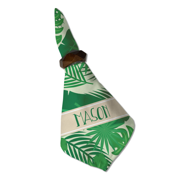 Tropical Leaves 2 Cloth Napkins - Personalized Dinner (Folded in Ring) (MAIN)