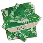 Tropical Leaves #2 Cloth Dinner Napkins - Set of 4 w/ Name or Text