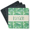 Tropical Leaves #2 Square Rubber Backed Coasters - Set of 4 w/ Name or Text