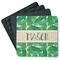 Tropical Leaves #2 Square Rubber Backed Coasters - Set of 4 w/ Name or Text