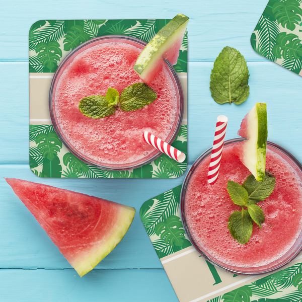 Tropical Leaves #2 Coaster Set - LIFESTYLE