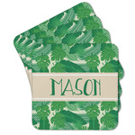 Tropical Leaves #2 Cork Coaster - Set of 4 w/ Name or Text