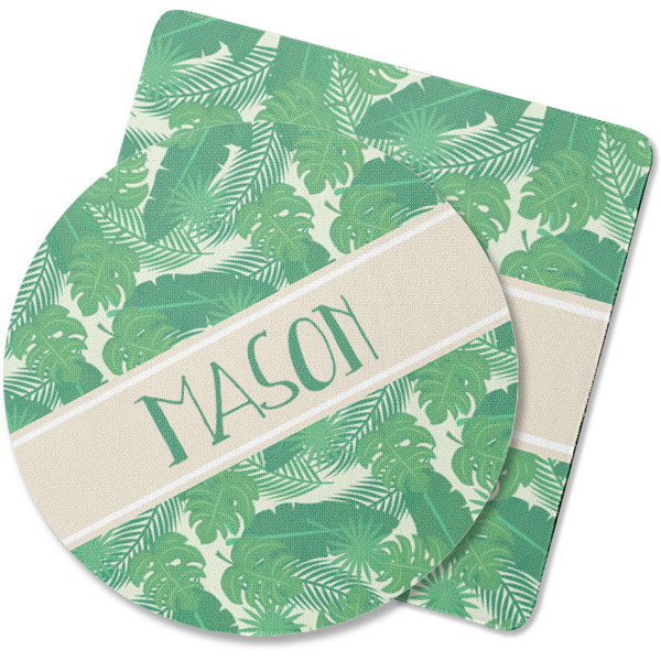 Custom Tropical Leaves #2 Rubber Backed Coaster (Personalized)