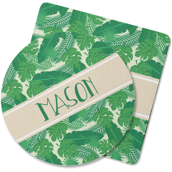 Custom Tropical Leaves #2 Rubber Backed Coaster (Personalized)