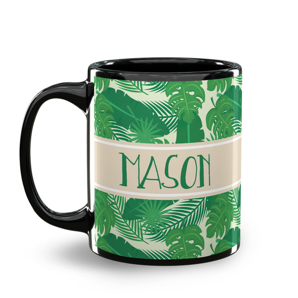 Tropical Leaves #2 Coffee Mug - 11 oz - Black