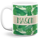 Tropical Leaves #2 11 Oz Coffee Mug - White (Personalized)