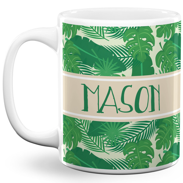 Custom Tropical Leaves #2 11 Oz Coffee Mug - White (Personalized)
