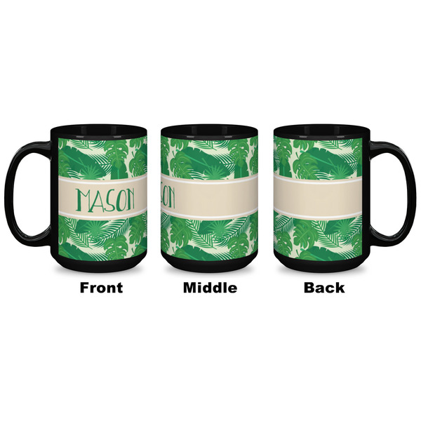 Tropical Leaves #2 Coffee Mug - 15 oz - Black APPROVAL