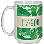 Tropical Leaves #2 15 Oz Coffee Mug - White (Personalized)
