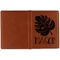 Tropical Leaves 2 Cognac Leather Passport Holder Outside Single Sided - Apvl
