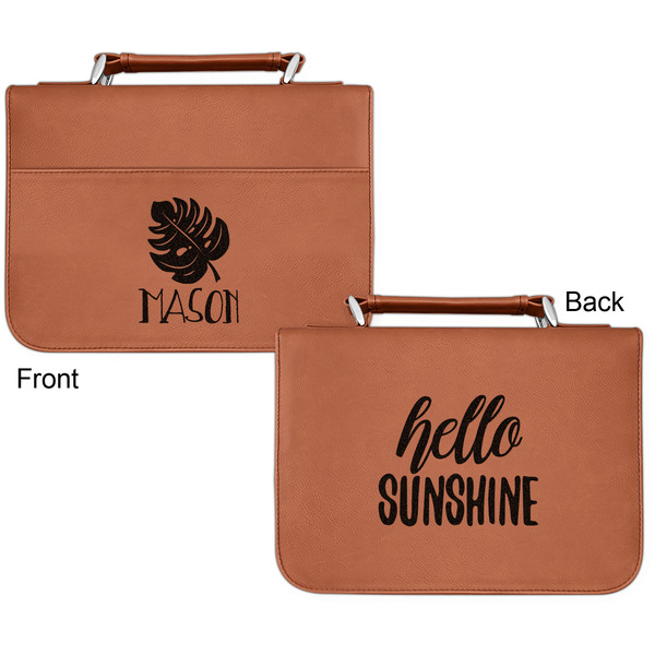 Tropical Leaves 2 Cognac Leatherette Bible Covers - Small Double Sided Apvl