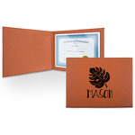 Tropical Leaves #2 Leatherette Certificate Holder - Front (Personalized)