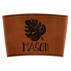 Tropical Leaves #2 Leatherette Cup Sleeve (Personalized)