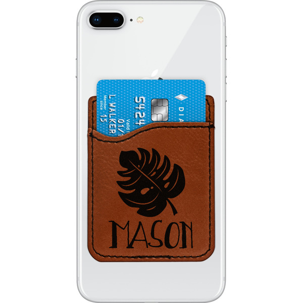 Custom Tropical Leaves #2 Leatherette Phone Wallet (Personalized)