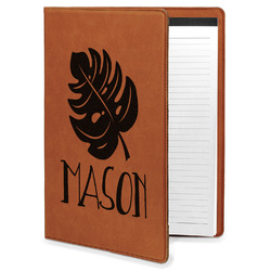 Tropical Leaves #2 Leatherette Portfolio with Notepad (Personalized)