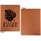Tropical Leaves 2 Cognac Leatherette Portfolios with Notepad - Large - Single Sided - Apvl