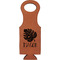 Tropical Leaves 2 Cognac Leatherette Wine Totes - Single Front