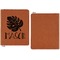 Tropical Leaves 2 Cognac Leatherette Zipper Portfolios with Notepad - Single Sided - Apvl