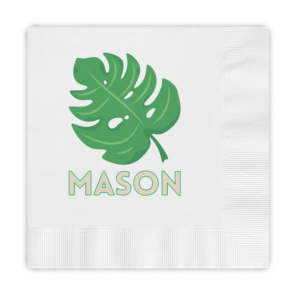 Custom Tropical Leaves #2 Embossed Decorative Napkins (Personalized)