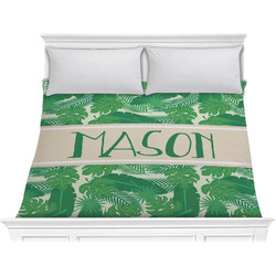 Tropical Leaves #2 Comforter - King w/ Name or Text