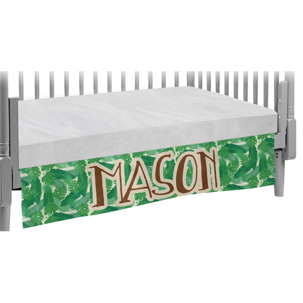 Custom Tropical Leaves #2 Crib Skirt w/ Name or Text