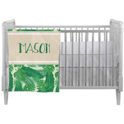 Tropical Leaves #2 Crib Comforter / Quilt w/ Name or Text