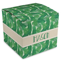 Tropical Leaves #2 Cube Favor Gift Boxes (Personalized)