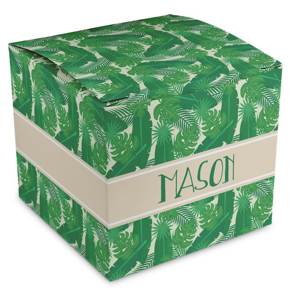 Custom Tropical Leaves #2 Cube Favor Gift Boxes (Personalized)