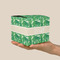 Tropical Leaves #2 Cube Favor Gift Box - On Hand - Scale View