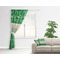 Tropical Leaves 2 Curtain With Window and Rod - in Room Matching Pillow