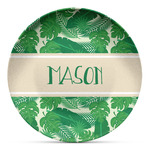 Tropical Leaves #2 Microwave Safe Plastic Plate - Composite Polymer (Personalized)