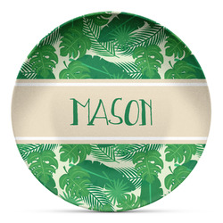 Tropical Leaves #2 Microwave Safe Plastic Plate - Composite Polymer (Personalized)