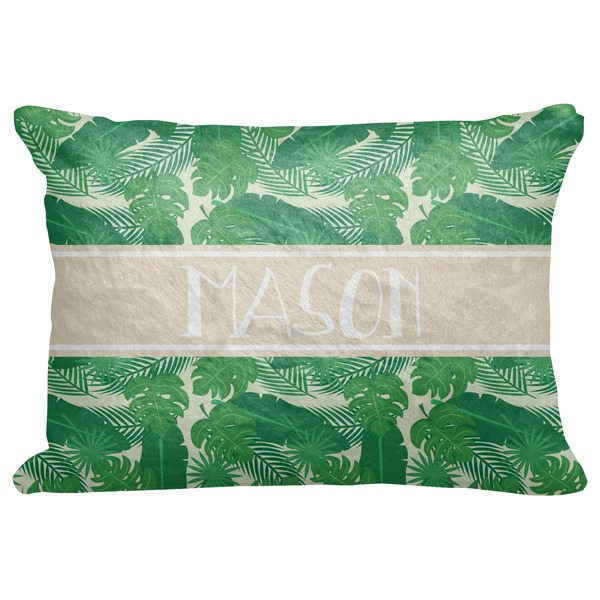 Custom Tropical Leaves #2 Decorative Baby Pillowcase - 16"x12" w/ Name or Text