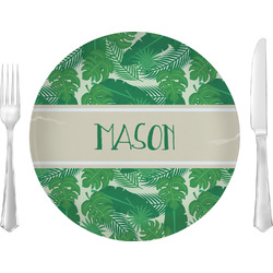Tropical Leaves #2 10" Glass Lunch / Dinner Plates - Single or Set (Personalized)