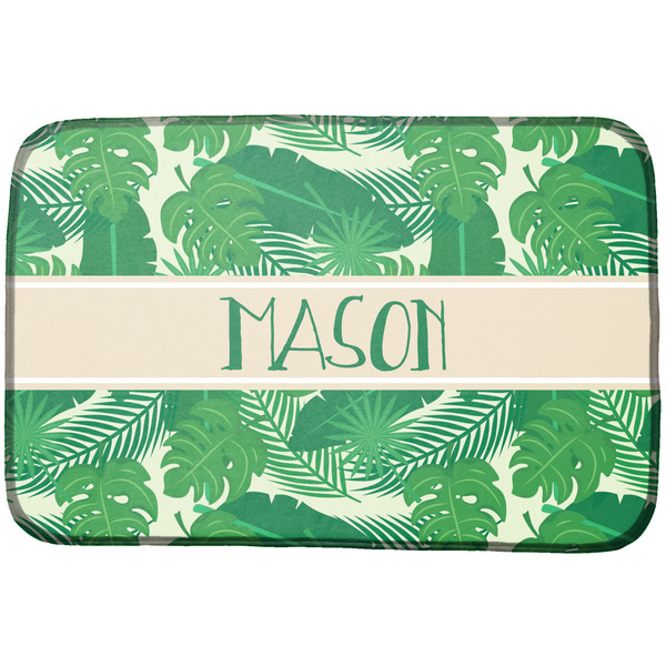 Custom Tropical Leaves #2 Dish Drying Mat w/ Name or Text
