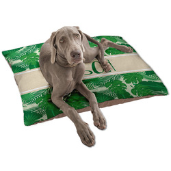 Tropical Leaves #2 Dog Bed - Large w/ Name or Text